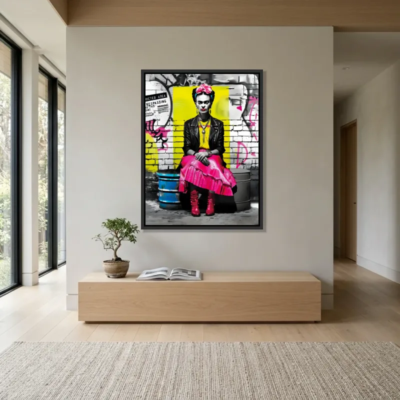 Tableau urbain Frida Kahlo – Cadre Flottant