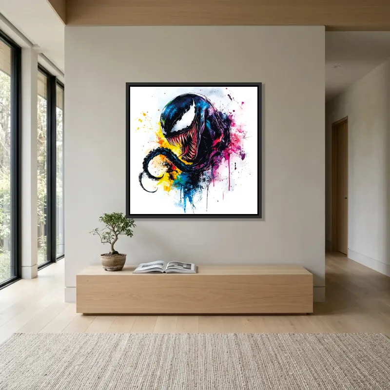 Tableau Venom coloré – Cadre Flottant