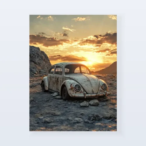 Tableau Volkswagen Coccinelle abandonnée Tableau Volkswagen Coccinelle abandonnée
