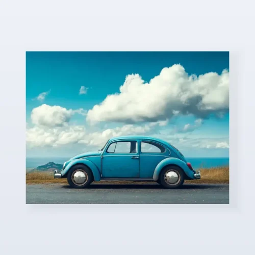 Tableau Volkswagen Coccinelle bleue Tableau Volkswagen Coccinelle bleue