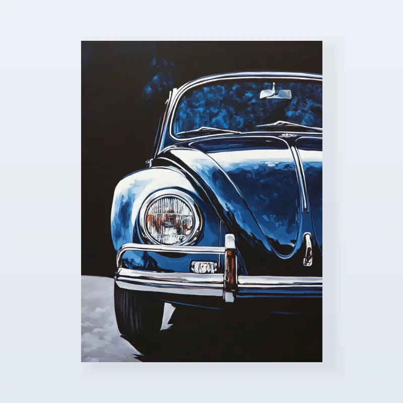 Tableau Volkswagen Coccinelle bleue classique