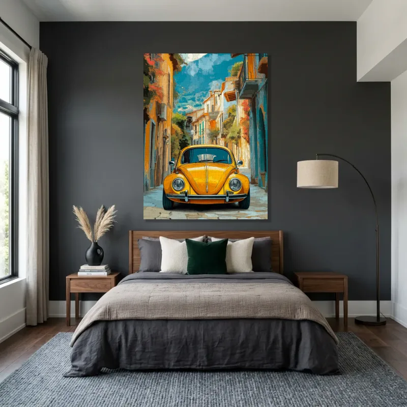 Tableau Volkswagen Coccinelle jaune – Toile sur châssis