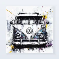 Tableau Volkswagen Combi abstrait Tableau Volkswagen Combi abstrait
