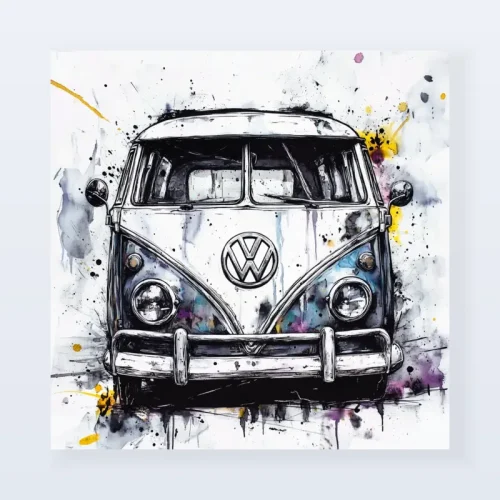Tableau Volkswagen Combi abstrait Tableau Volkswagen Combi abstrait