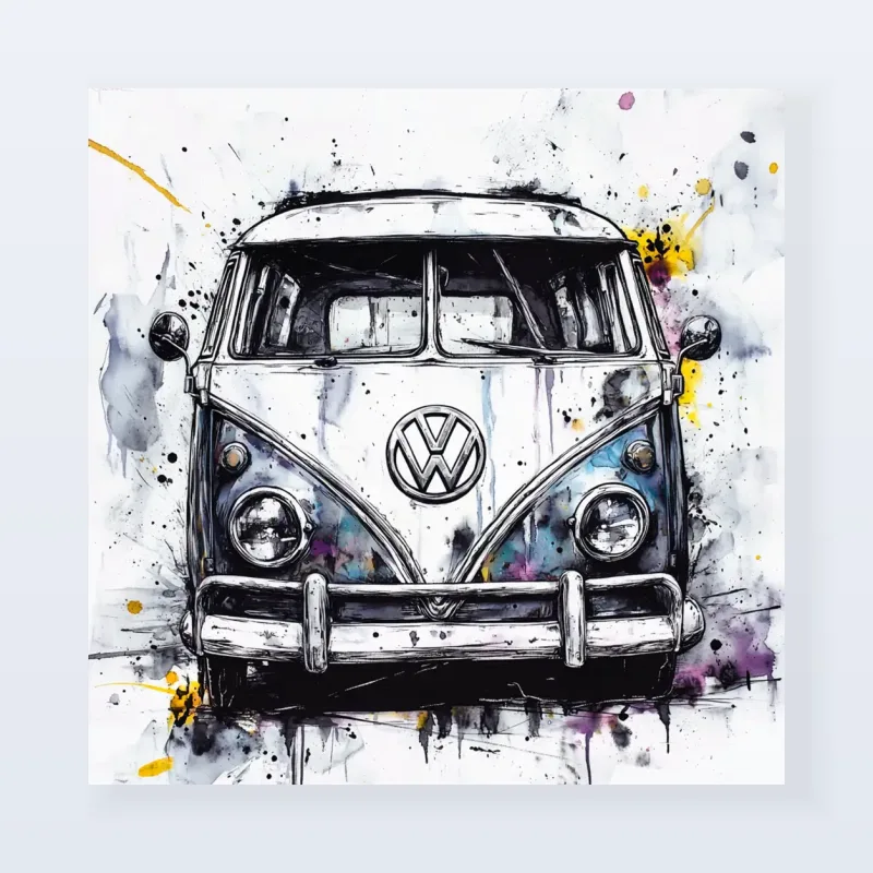 Tableau Volkswagen Combi abstrait