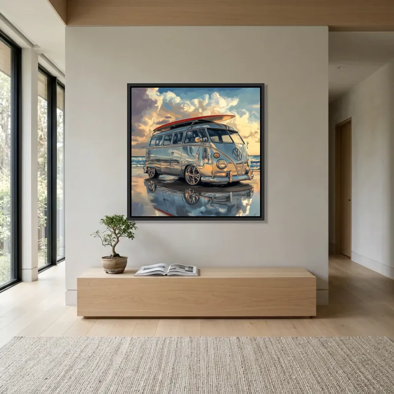 Tableau Volkswagen Combi surf – Cadre Flottant