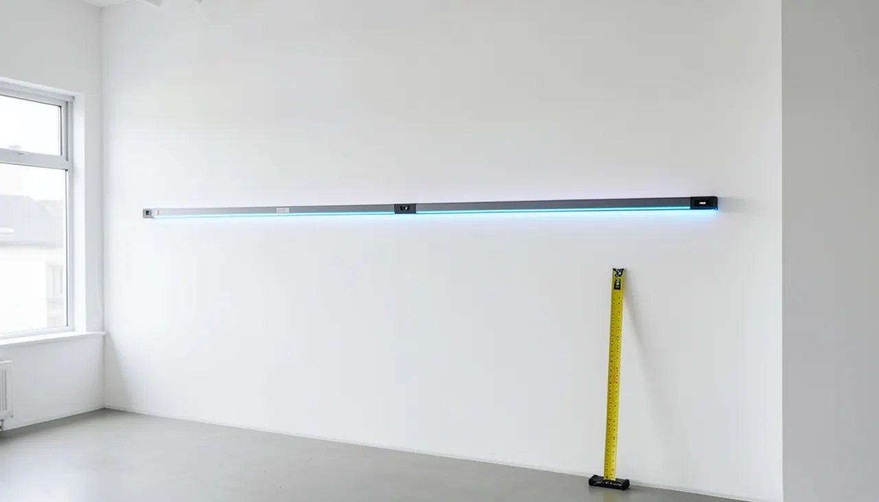 Traçage précis point de fixation Traçage professionnel au niveau laser pour fixer un tableau lourd avec précision