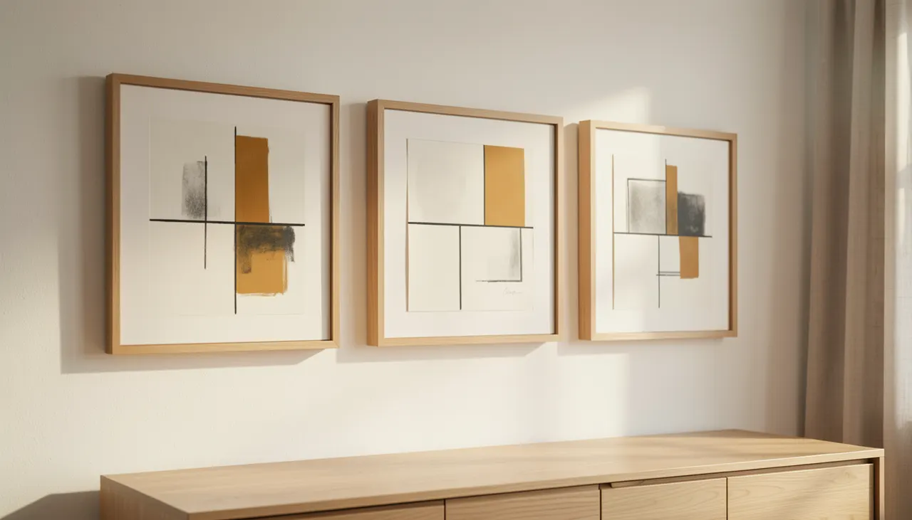 Gap width comparison Three gap widths side by side on wall
