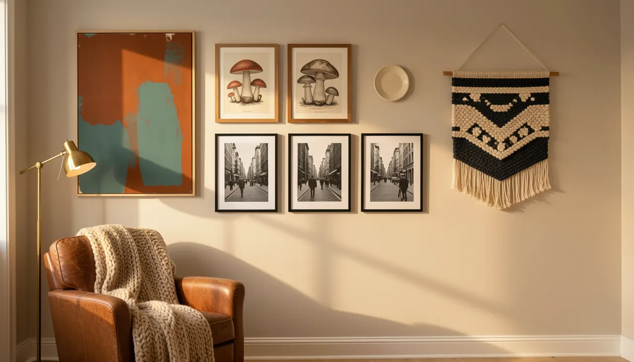 Seasonal gallery wall update Rotated gallery wall with seasonal art changes